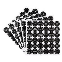 Black Spice Jar Labels Removable Spice Labels Stickers for Kitchen Pantry Foo…
