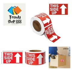 1500 Handle with Care Stickers – Large 3×5 This Side Up Labels in Red (3 Rolls)