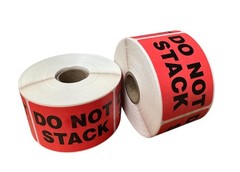 2″x3″ Red, DO NOT STACK Pallet Labels, Heavy, 2 Rolls Of 500 Each