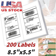 200- Half Sheet Shipping Labels Page 8.5×5.5 Self Adhesive Round 2 Per Sheet NEW