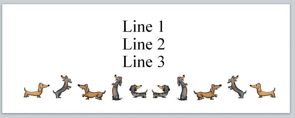 Personalized Address Labels Row of Cartoon Dogs (JX 480)