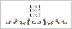 Personalized Address Labels Row of Cartoon Dogs (JX 480)