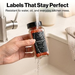 Minimalist Spice Jar Labels Self-Adhesive – 240 Stickers for Spice Jars, Spic…