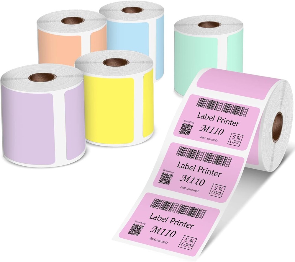 3/6Rolls Self-Adhesive Thermal Label Sticker for Phomemo M110/M220/M200 Printer