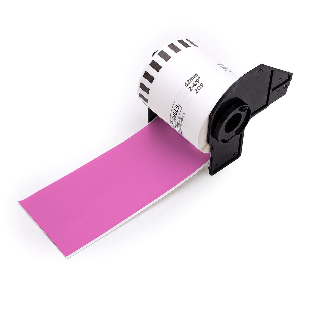 Non-OEM Fits BROTHER DK-2205 PINK Continuous Labels (9) Rolls 2-4/9″ by 100′