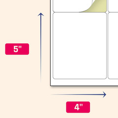 40 Sheets, 4″ x 5″ – Large Printable Shipping Labels, for Laser/Inkjet Printers