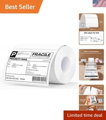 Reliable 4×3 Thermal Labels – 500 Sheets | Perforated & Waterproof for Shipping