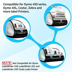 130/Roll Clear Address Labels 1-1/8″x3-1/2″ for Dymo 30254 LabelWriter 450 Duo