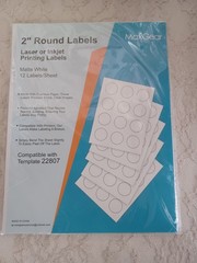 MaxGear 2″ Round Printable Sticker Labels White, Inkjet & Laser, 30 Sheets, 360