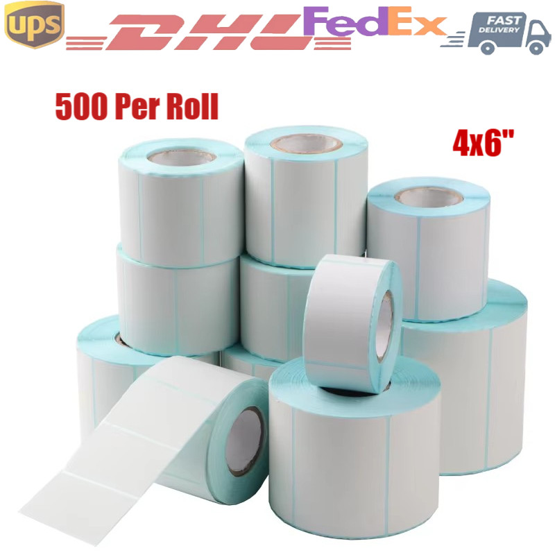 500 Per Roll 4×6″ Direct Thermal Shipping Labels Self-Adhesive Paper