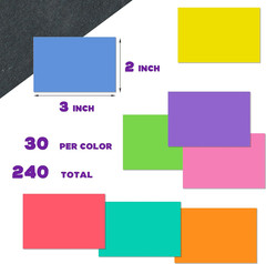 240 Colored Rectangular Labels 3X2 Inch – 8 Color Coding Stickers