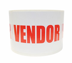 2×3 Red VENDOR Labels Visitor Name Work Site Adhesive Stickers (1) RL of 500