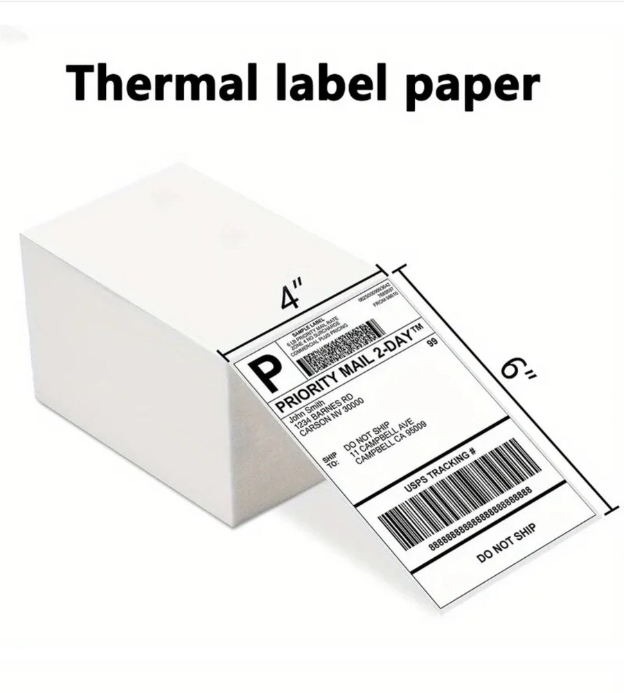500 4″ x 6″ Fanfold Direct Thermal Shipping Labels