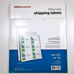 *24 Sheets* 3 1/3″ x 4″ White Shipping Labels for Inkjet/Laser Office Depot