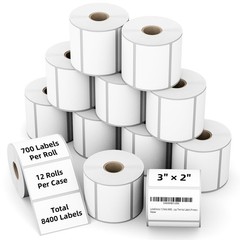 LabelChoice 3-Proof 2″x1″ Thermal Barcode Labels – 15600 Pcs