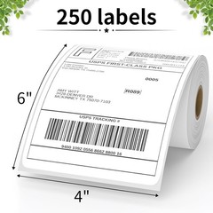 Efficient 4″ x 6″ Perforated Thermal Labels – 250 Count for Easy Shipping