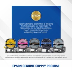 Epson 224BWPX-5PK Genuine PET (Polyester) Tape Cartridge – 5 Unit Pack of Bla…
