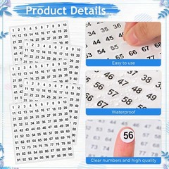5000 Pcs 0.4 Inch 1 to 100 Number Stickers Small Number Dot Labels Consecutiv…