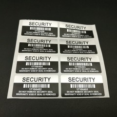 Silver black Color VOID Security Seal Warranty Label Sticker With Serial Number