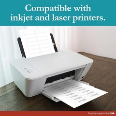 White Sticker Address Labels – 3″ x 1″ – Laser/Inkjet Compatible – 18 per She…