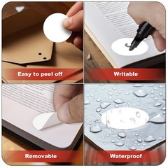 Round Stickers White 1.5 Inch Circle Labels with Color Coding Dot Sticker Wat…