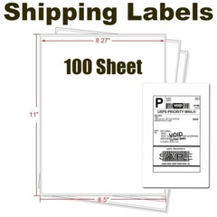 8.5″ x 11″ Full Sheet Address Shipping Labels Sticker Paper for Laser Inkjet USA