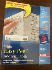 Avery Easy Peel Address Label – 1″ Width X 4″ Length Permanent 2000 / Box Laser