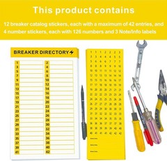 Tear Resistant Breaker Panel Labels 16 Adhesive Stickers for Easy Circuit Access