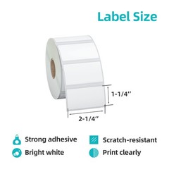 3-Proof 1″ Core(12,000 Labels) 2.25″ X 1.25” Direct Thermal Labels – 12 Rolls…