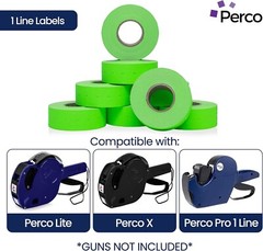 1 Line Green Labels 1 Sleeve 8000 Blank Pricing Labels for Perco Price Guns