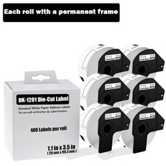 6Rolls 29mmx90mm DK-1201 Shipping Label Fit for Brother QL-580N QL-800 QL-570VM