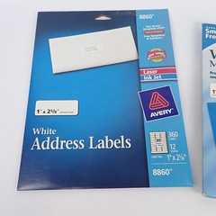 Avery EcoFriendly White Address Labels Lot of 3 Packs – 2 Opened, 1 Sealed