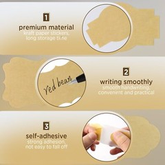 600 Pcs Kraft Tags Name Labels Stickers for Canning Jars Gift Tags Cosmetics