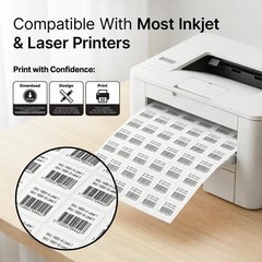1″ X 1″ Matte White Printable Labels (500 Sheets, 31500 Stickers) Custom Stic…