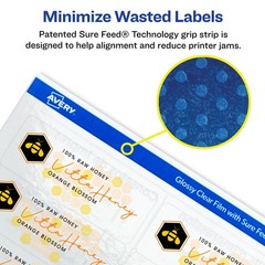 Printable Address Labels, Glossy Clear 1″ x 2-5/8″, 300 Blank Mailing Labels for