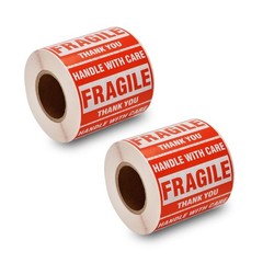 1000 Fragile Stickers 2″x3″ – Handle with Care Shipping Labels (2 Rolls, 500/…
