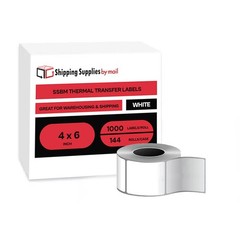 Shipping Labels 144 Rolls 1000 Labels/Roll 4×6″ Thermal Transfer White Color