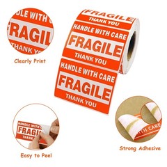 1000 Fragile Stickers 2″x3″ – Handle with Care Shipping Labels (2 Rolls, 500/…