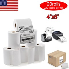 20 Rolls 4400 labels 4×6 Thermal Shipping Label 220/Roll fit Dymo 4XL 1744907 US
