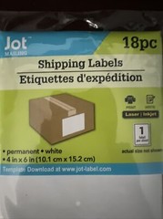 Jot 4×6 White Shipping Labels 18-ct. Laser/Inkjet New and Sealed :3 Packs(54ct)
