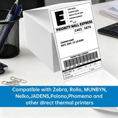 4×6 Thermal Labels 500/Stack, Shipping Thermal Labels 4×6 Fanfold Compatible …