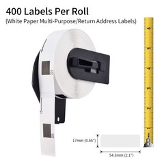 15PK DK1204 For Brother White Paper Labels,400 Labels/Roll,With Cartridge Frame
