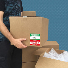 300 Count 3.5 X 2 Large Home Moving Packing Box Labels for 3-4 Bedroom House wit