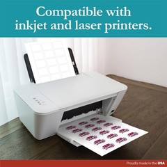 White Sticker Labels – 2″ x 1.5″ – Laser/Inkjet Compatible – 18 per Sheet, 25…