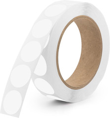 White 1-Inch Circle Dot Stickers – 1,000 round Strong Adhesive Labels per Roll,