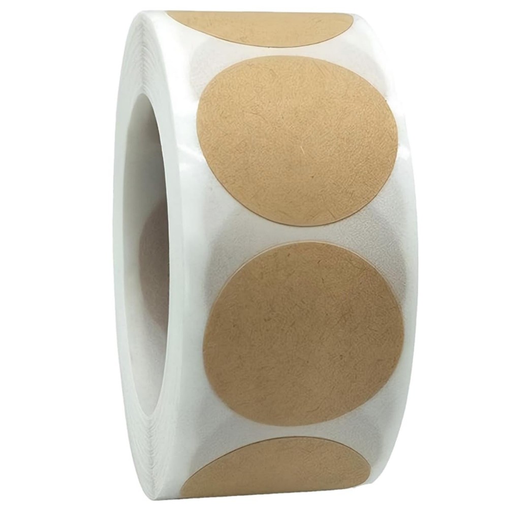 1 Inch Color Coding Dots, Light Brown Kraft Round Stickers, 500 Pcs Matte Fin…