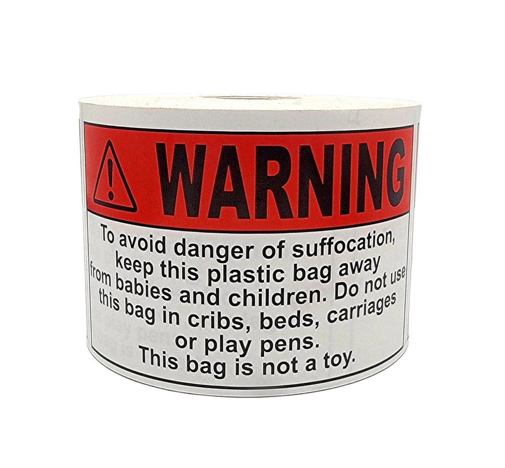3×5 WARNING Avoid Danger of Plastic Bag Labels Pallet Stickers 2 Rolls of 500 EA