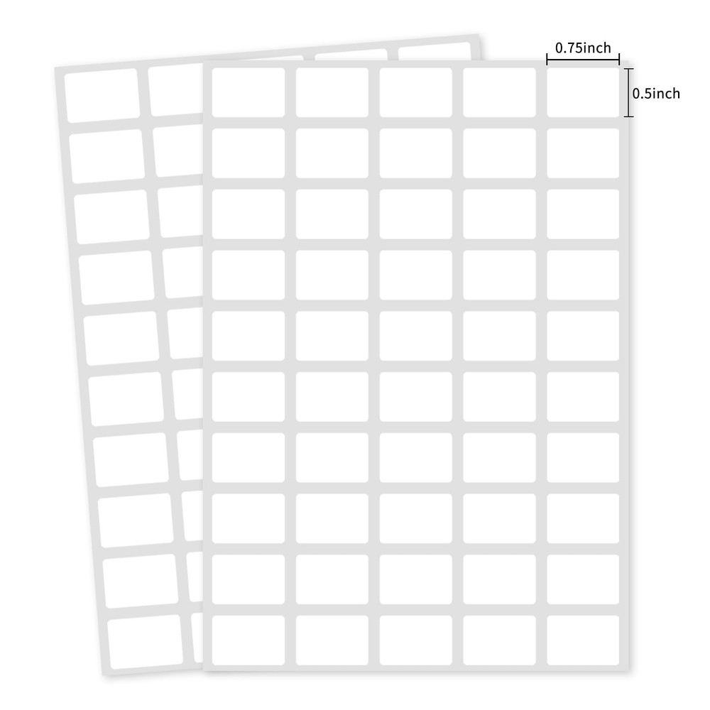Multi-Use Removable Labels, 1/2″ x 3/4″,1000 PCS Blank Labels Total,Water/Oil…