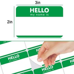 480 Pcs Green Name Tag Stickers 3 “x 2” Identification Badges,Peel and Sticke…
