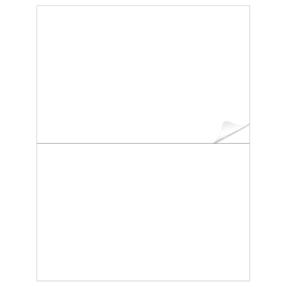 Half-Sheet Printable Shipping Labels- 5 1/2 x 8 1/2- Matte White Mailing Labe…